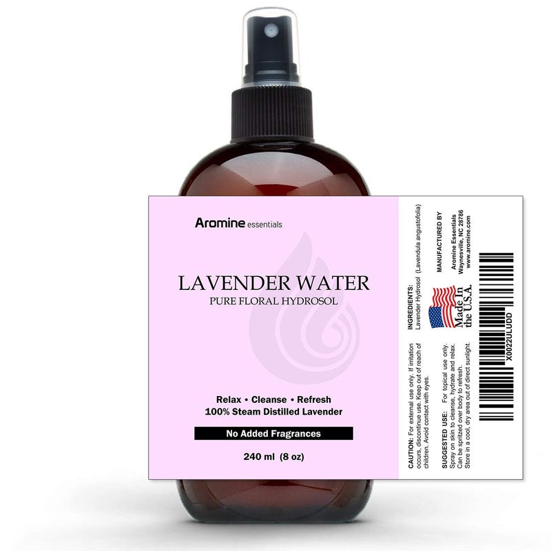 Aromine Lavender Floral Water Hydrosol, 8oz (240ml) - Image 2